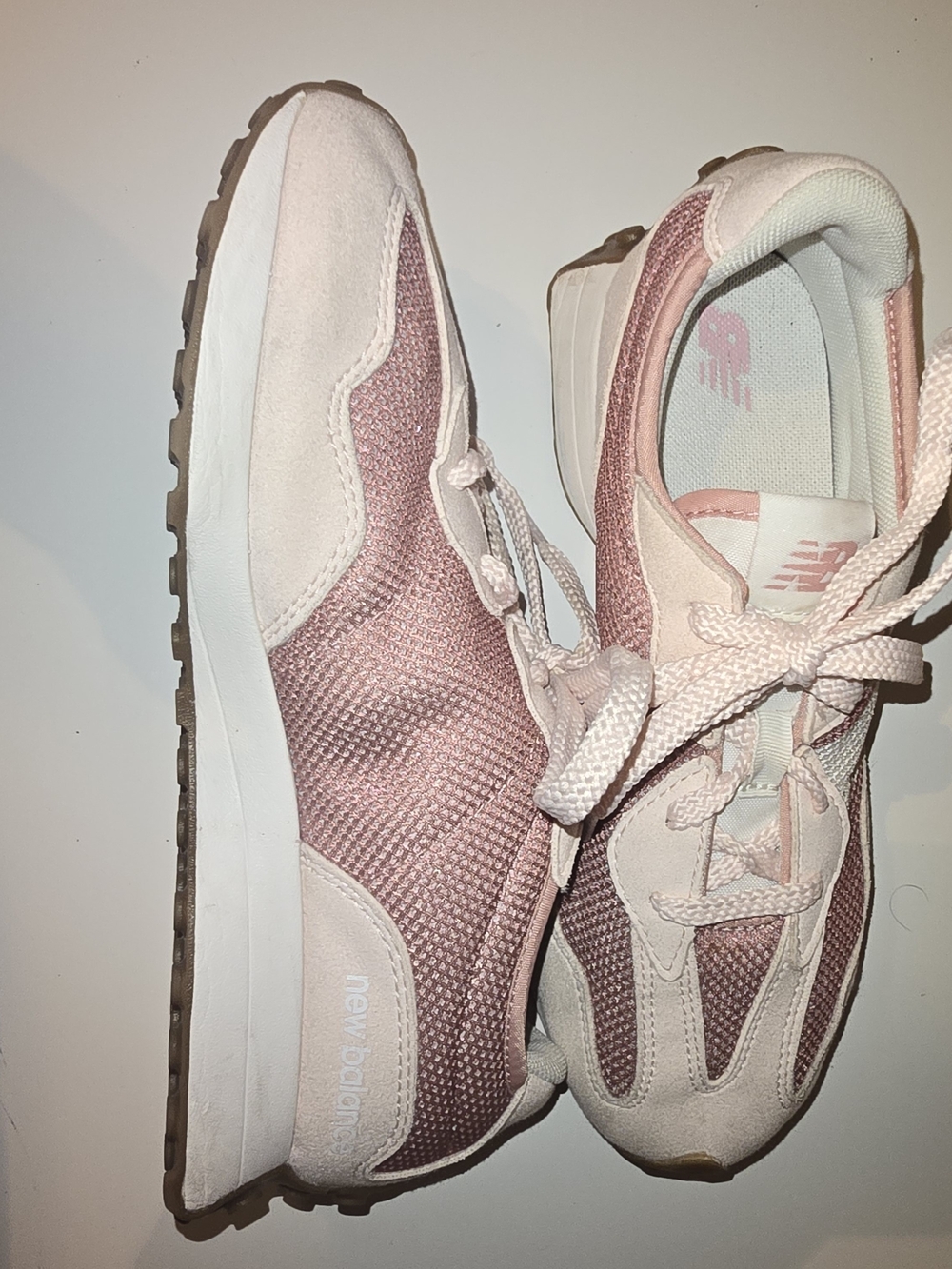 New Balance Women Pink Mesh & Suede Sneakers